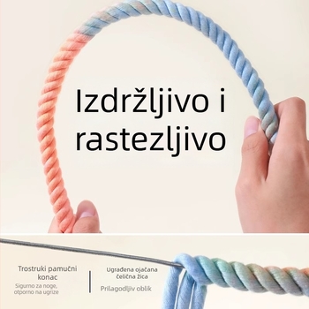 Igračka za papige s dugačkim šarenim užetom za penjanje, za oštrenje kljuna i kandži – pribor za kavez