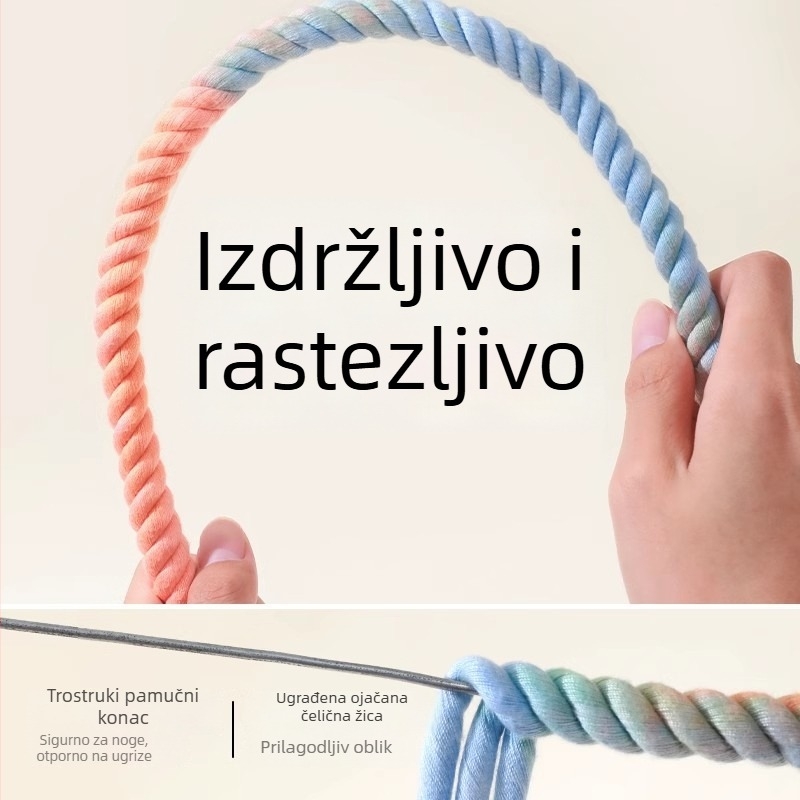 Igračka za papige s dugačkim šarenim užetom za penjanje, za oštrenje kljuna i kandži – pribor za kavez