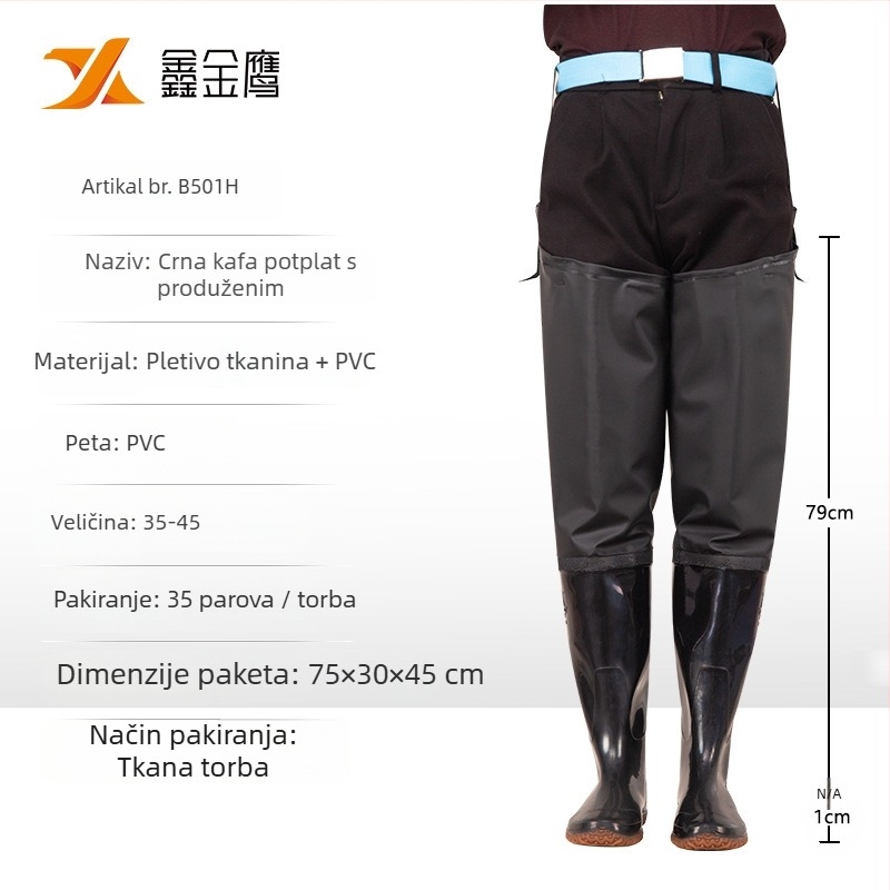 Unisex čizme za sadnju riže, iznad koljena, PVC gornji dio, PU uložak, četiri sezone