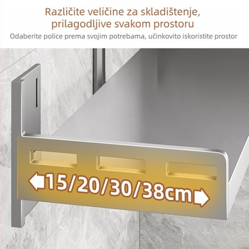 Zidni stalak za mikrovalnu pećnicu, rižar i pećnicu – ugljično čelična konstrukcija, bez ugradnje, višenamjenski kuhinjski organizator