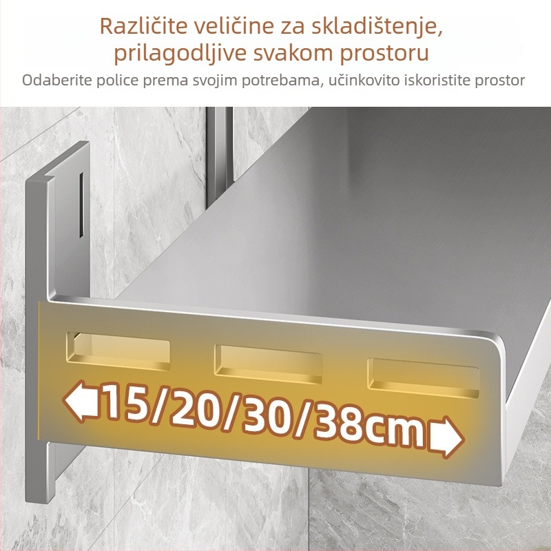 Zidni stalak za mikrovalnu pećnicu, rižar i pećnicu – ugljično čelična konstrukcija, bez ugradnje, višenamjenski kuhinjski organizator