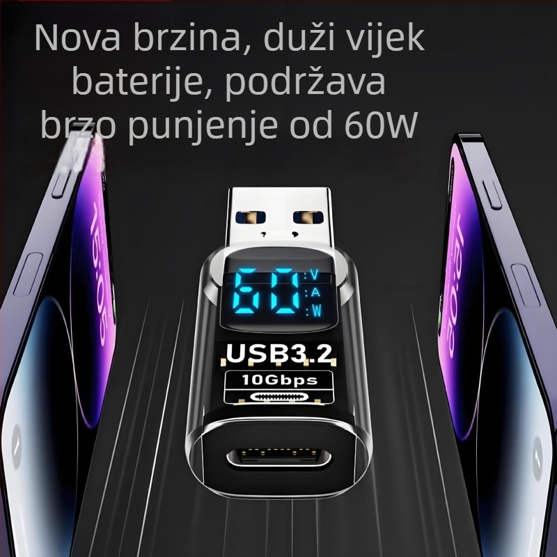 USB digitalni zaslon adapter za prikaz napona, struje i snage – Tanigawa Adapter-usb digital display, univerzalni OTG-kompatibilan