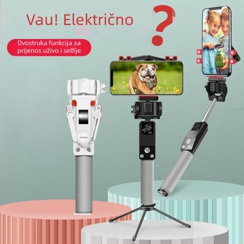 Bluetooth bežični selfie štap s 360° električnom rotacijom, panoramsko snimanje, od nehrđajućeg čelika
