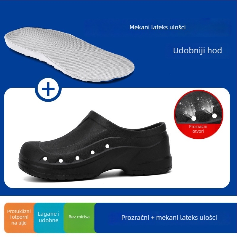 Kuhinjske anti-slip cipele, unisex, vodootporne, otporne na ulje i prljavštinu, EVA gornji dio i potplat, model S175