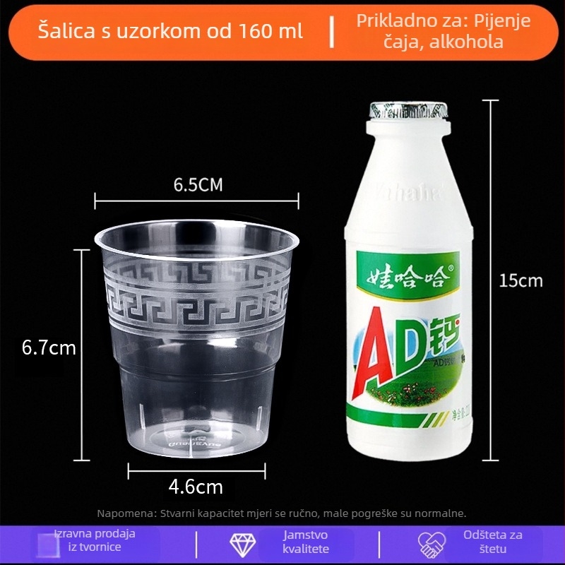 Jednokratne PS čaše, avijacijskog stila, okrugli oblik, kapacitet 30–480 ml, moguć ispis logotipa, mikrovalna pećnica nije pogodna