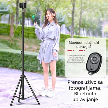 Stativ za mobitel za live streaming s Bluetooth daljinskim upravljačem, tijelo od legure, univerzalni dizajn