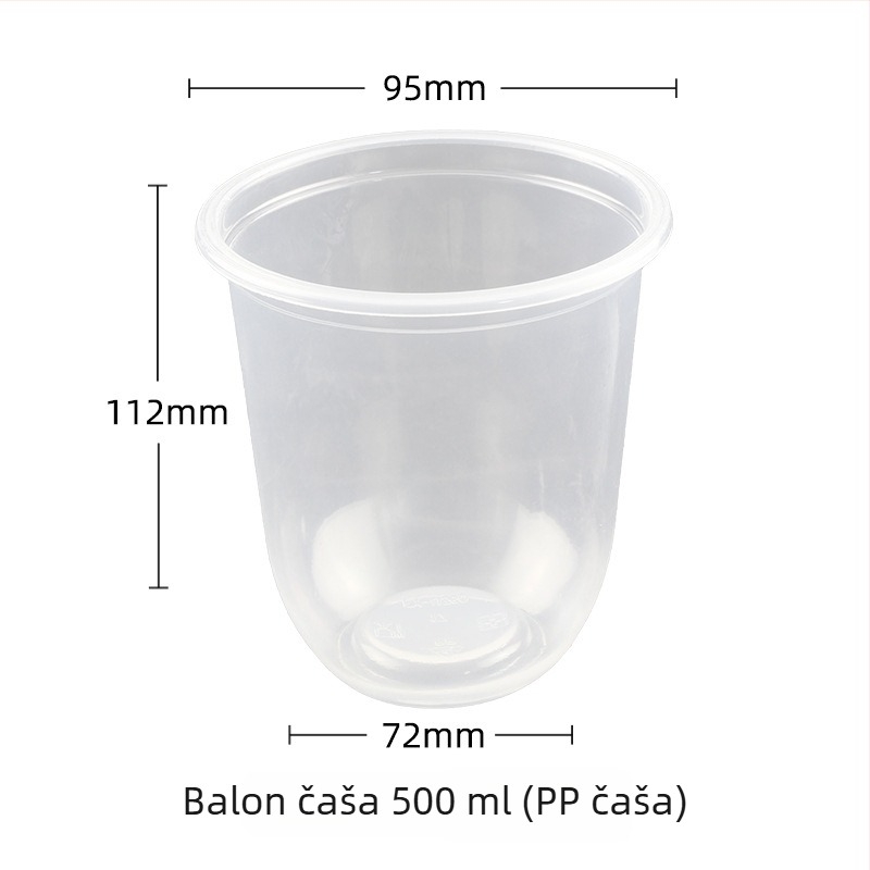 Jednokratna U-oblik desert čašica, proziran PET plast, kapacitet 401–500 ml, mogućnost prilagodbe obrade
