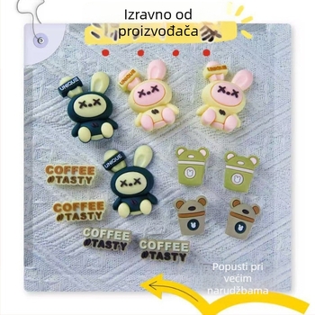Dodatak za cipele u obliku cvijeta od PVC-a s plastičnim modelom zeca, DIY odvojiva dekoracija za Crocs i druge cipele