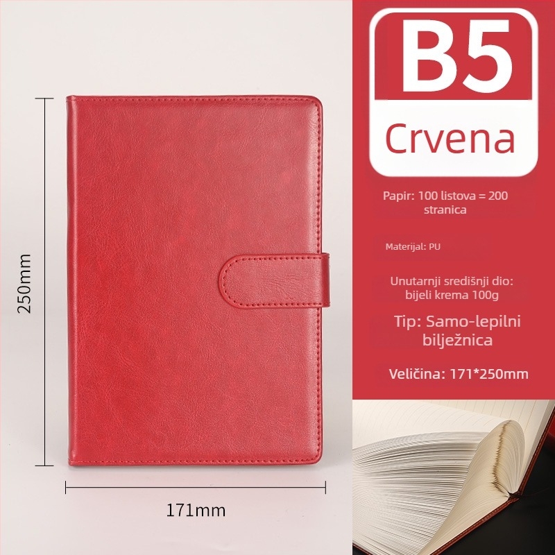 Notebook u poklon kutiji, prilagodljiv — kožna obloga od lažne kože, žično povezivanje, Daolin papir, 50–100 stranica, 100 g/m², Zhongjian