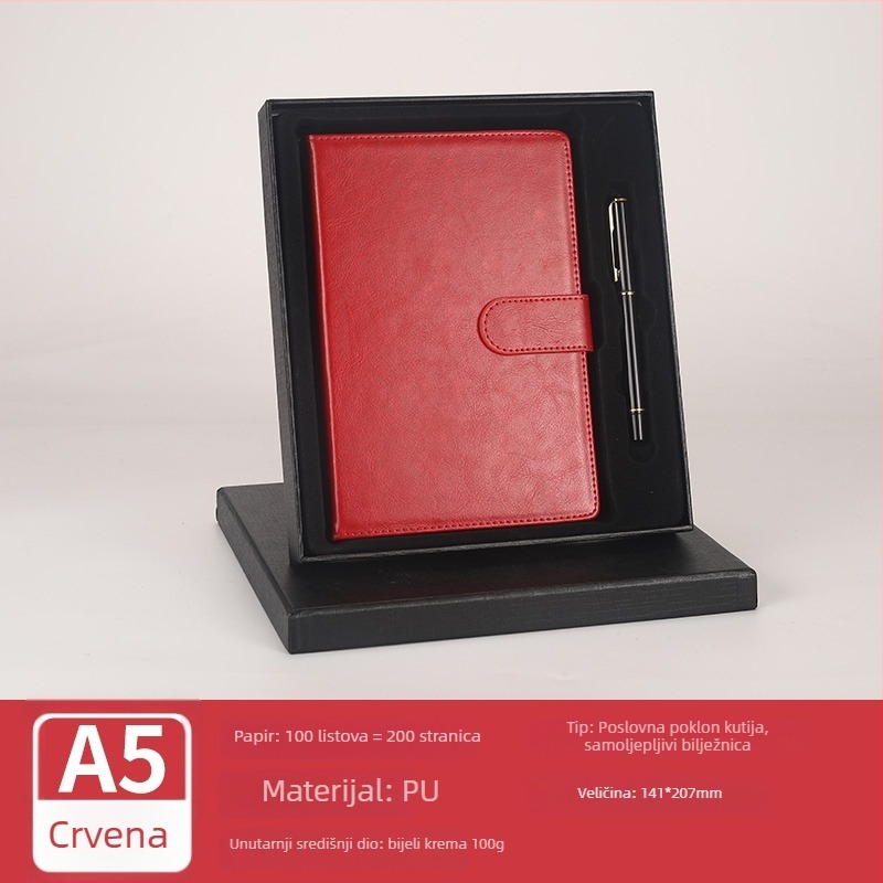Notebook u poklon kutiji, prilagodljiv — kožna obloga od lažne kože, žično povezivanje, Daolin papir, 50–100 stranica, 100 g/m², Zhongjian