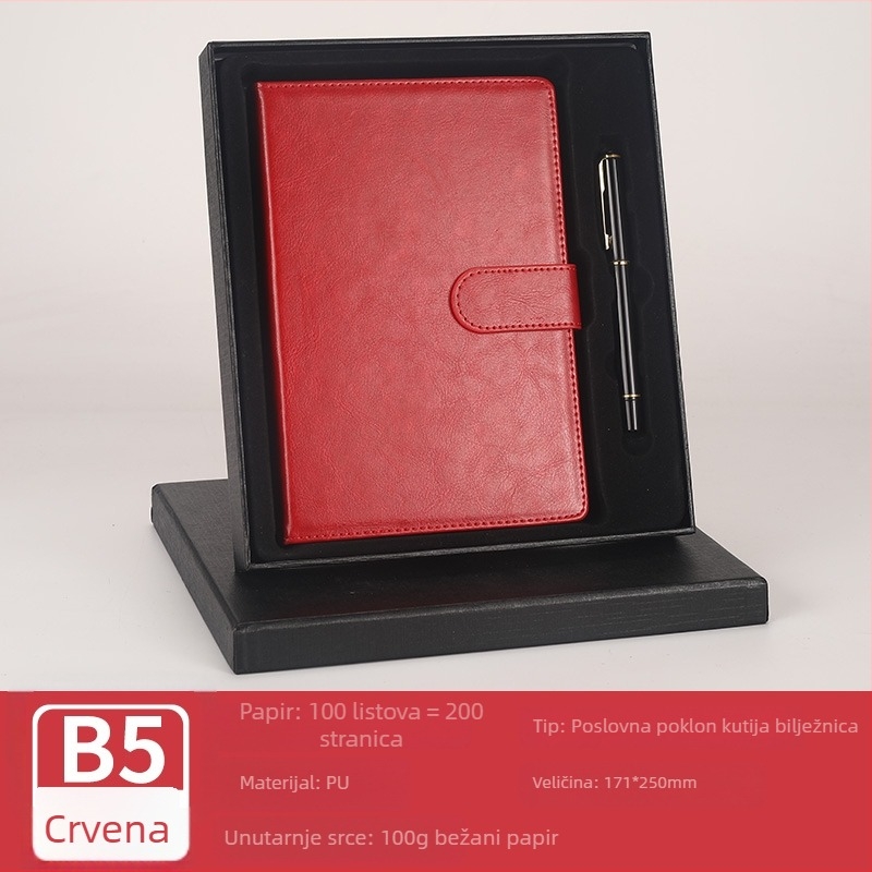 Notebook u poklon kutiji, prilagodljiv — kožna obloga od lažne kože, žično povezivanje, Daolin papir, 50–100 stranica, 100 g/m², Zhongjian