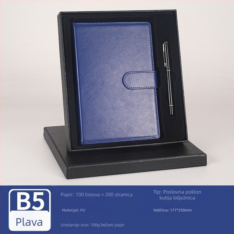 Notebook u poklon kutiji, prilagodljiv — kožna obloga od lažne kože, žično povezivanje, Daolin papir, 50–100 stranica, 100 g/m², Zhongjian