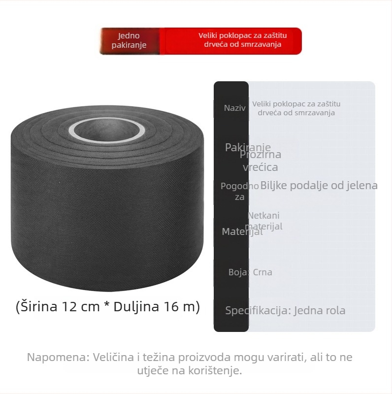 Prozračna zimska zaštitna navlaka za deblo i koru stabla te zaštita grmlja od divljih životinja