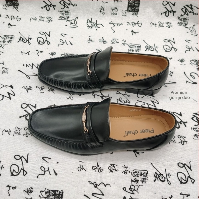 Muški loaferi – gornji dio od teleće kože, gumeni đon, slip-on, kožni vrh prsta, poslovni stil