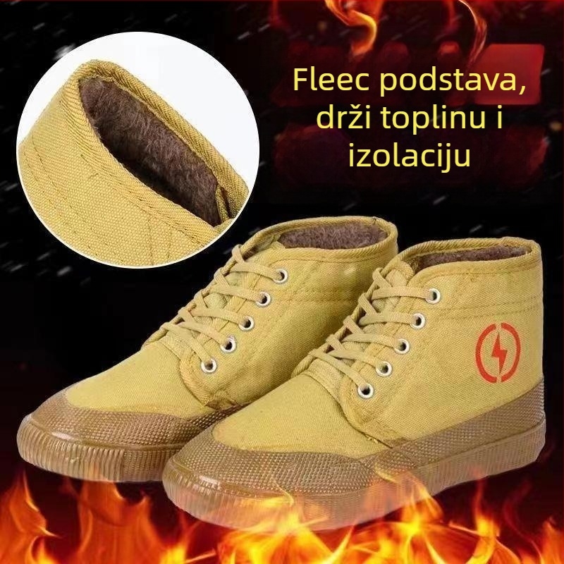 5kV električno izolirane radne cipele, visoki kroj s canvas gornjim dijelom, prozračne, protuklizne, unisex
