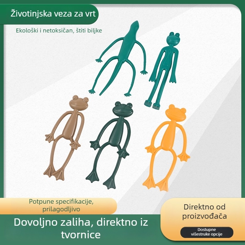 Set od 10 plastičnih žaba za vezivanje biljaka, vanjska uporaba