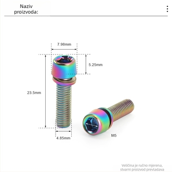 Vijci za upravljač bicikla Riderace RR9765 (Metalni • Riderace • RR9765)
