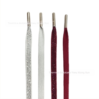 Rhinestone ravna vezica za tenisice — model ZS07, pogodna za sportske tenisice, čizme i svakodnevne cipele; stil: ravna vrpca, elegantan dnevni izgled; duljina 140