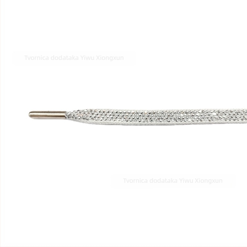 Rhinestone ravna vezica za tenisice — model ZS07, pogodna za sportske tenisice, čizme i svakodnevne cipele; stil: ravna vrpca, elegantan dnevni izgled; duljina 140