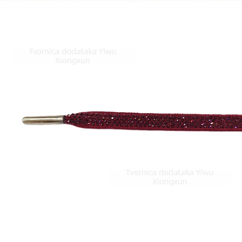 Rhinestone ravna vezica za tenisice — model ZS07, pogodna za sportske tenisice, čizme i svakodnevne cipele; stil: ravna vrpca, elegantan dnevni izgled; duljina 140