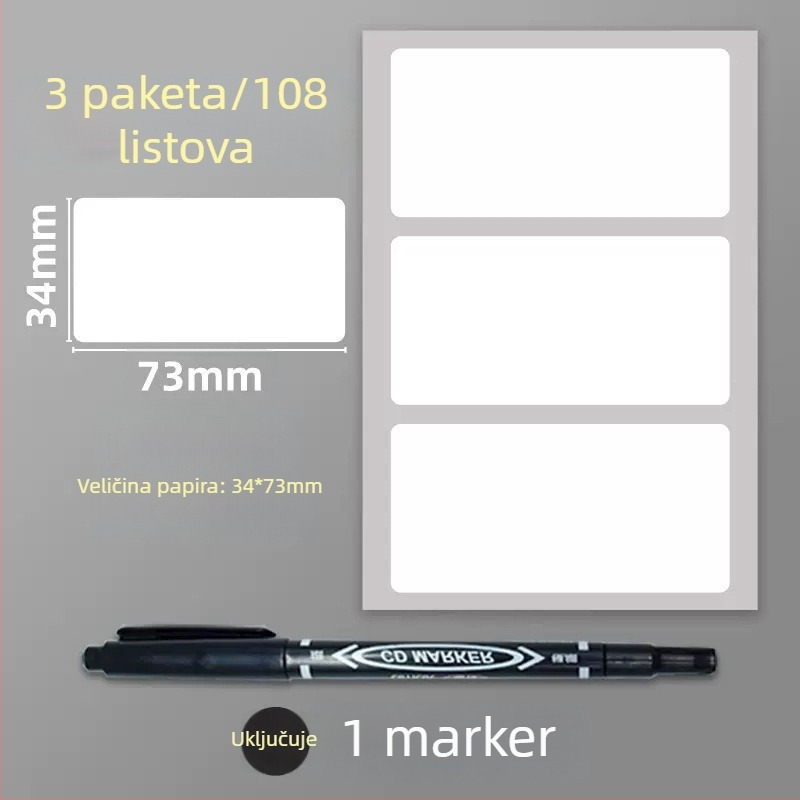 Samoljepljive PVC naljepnice – upute naljepnice, model: naljepnica, 1 komad po stranici