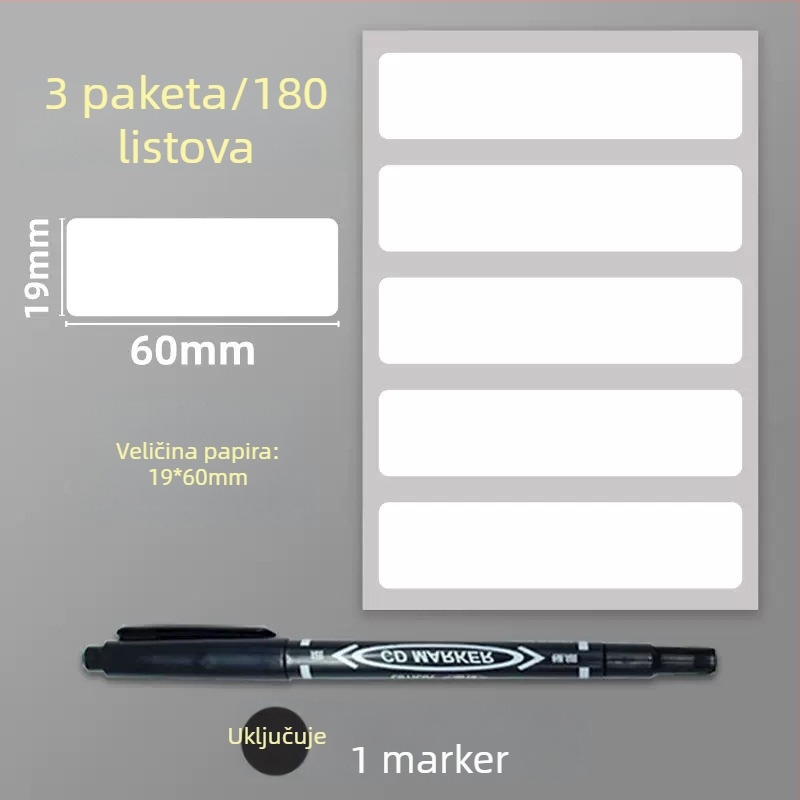 Samoljepljive PVC naljepnice – upute naljepnice, model: naljepnica, 1 komad po stranici