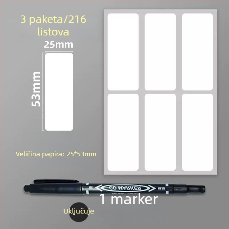 Samoljepljive PVC naljepnice – upute naljepnice, model: naljepnica, 1 komad po stranici