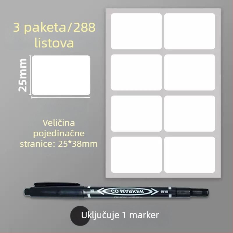 Samoljepljive PVC naljepnice – upute naljepnice, model: naljepnica, 1 komad po stranici