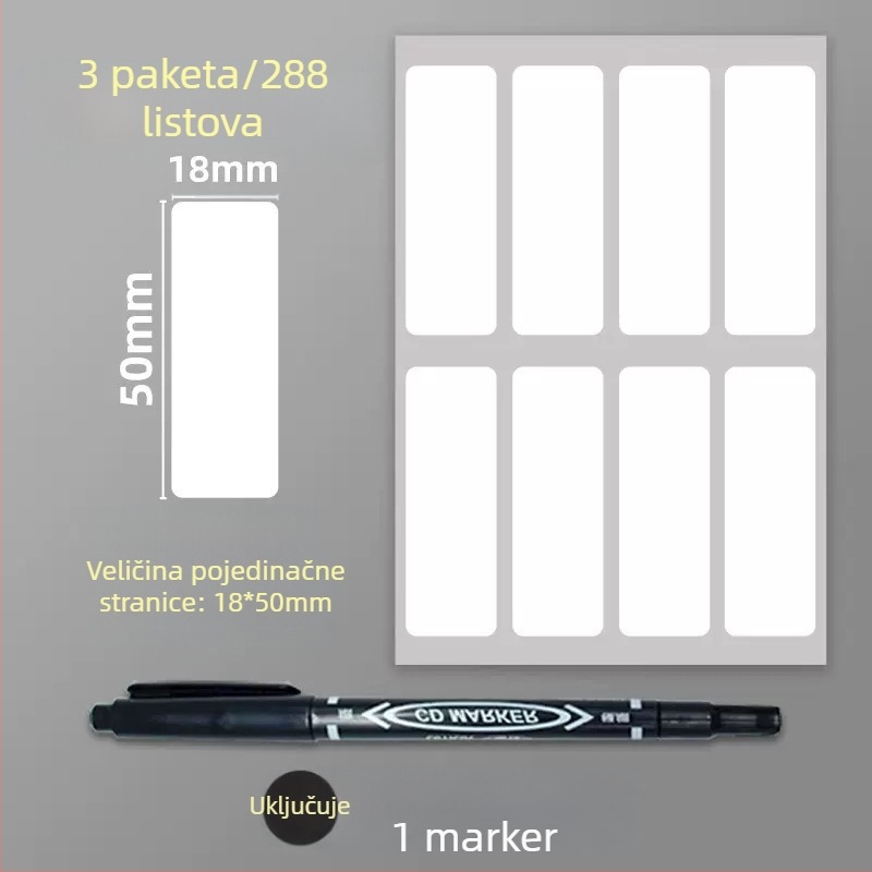 Samoljepljive PVC naljepnice – upute naljepnice, model: naljepnica, 1 komad po stranici