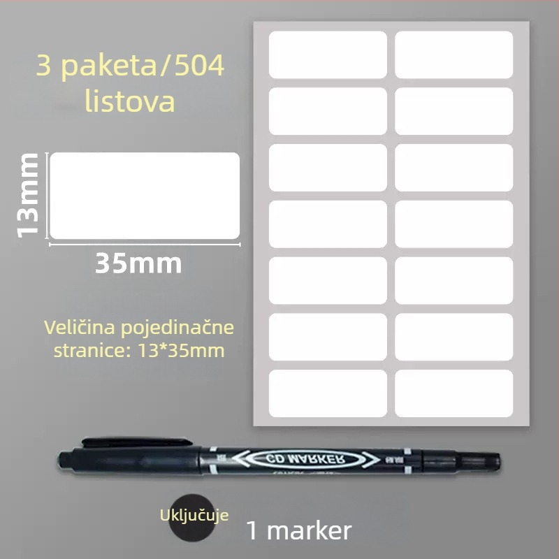 Samoljepljive PVC naljepnice – upute naljepnice, model: naljepnica, 1 komad po stranici