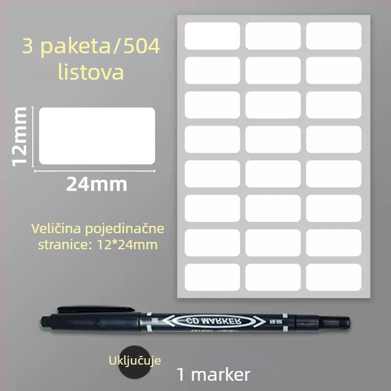 Samoljepljive PVC naljepnice – upute naljepnice, model: naljepnica, 1 komad po stranici