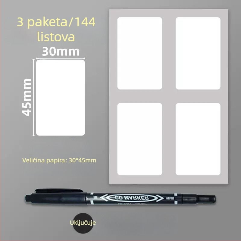 Samoljepljive PVC naljepnice – upute naljepnice, model: naljepnica, 1 komad po stranici
