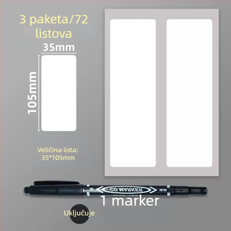 Samoljepljive PVC naljepnice – upute naljepnice, model: naljepnica, 1 komad po stranici
