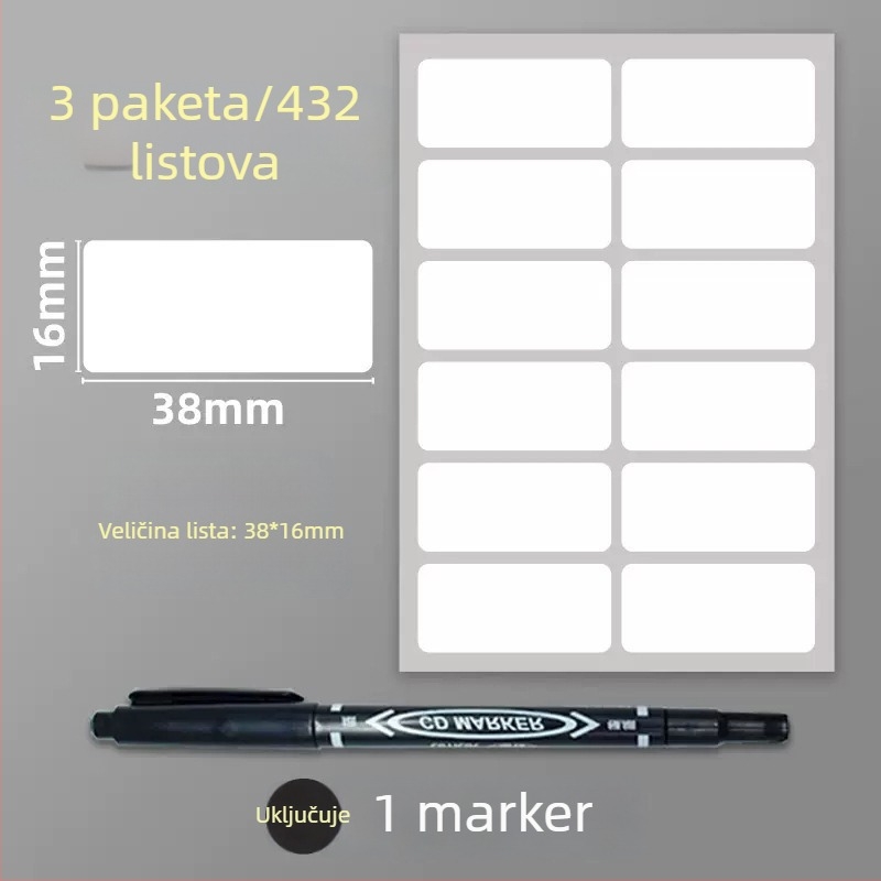 Samoljepljive PVC naljepnice – upute naljepnice, model: naljepnica, 1 komad po stranici