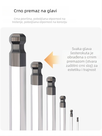 Set imbus ključeva za bicikle s T ručkom i kuglastim vrhom, S2 čelik