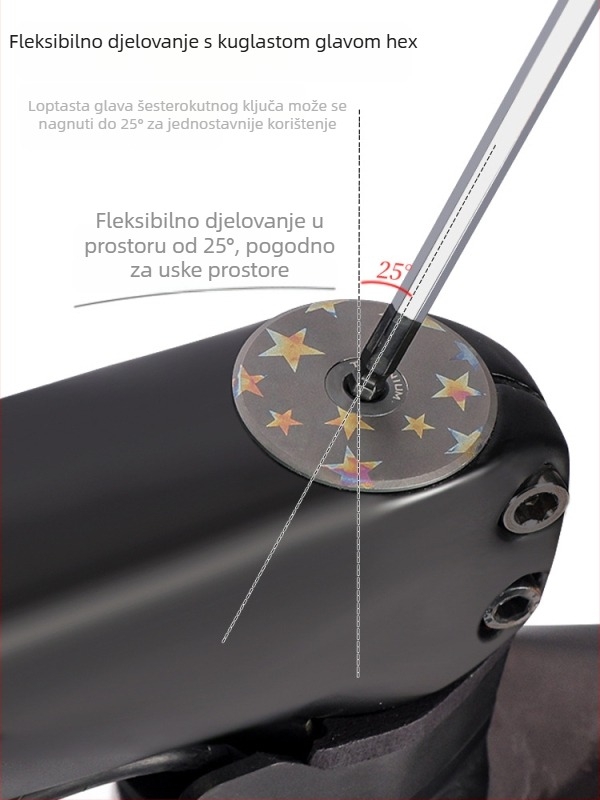 Set imbus ključeva za bicikle s T ručkom i kuglastim vrhom, S2 čelik