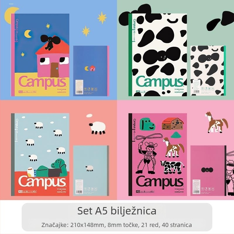 Bilježnica, retro stil, papir od sirove drvene pulpe, 40 g, 1–50 stranica
