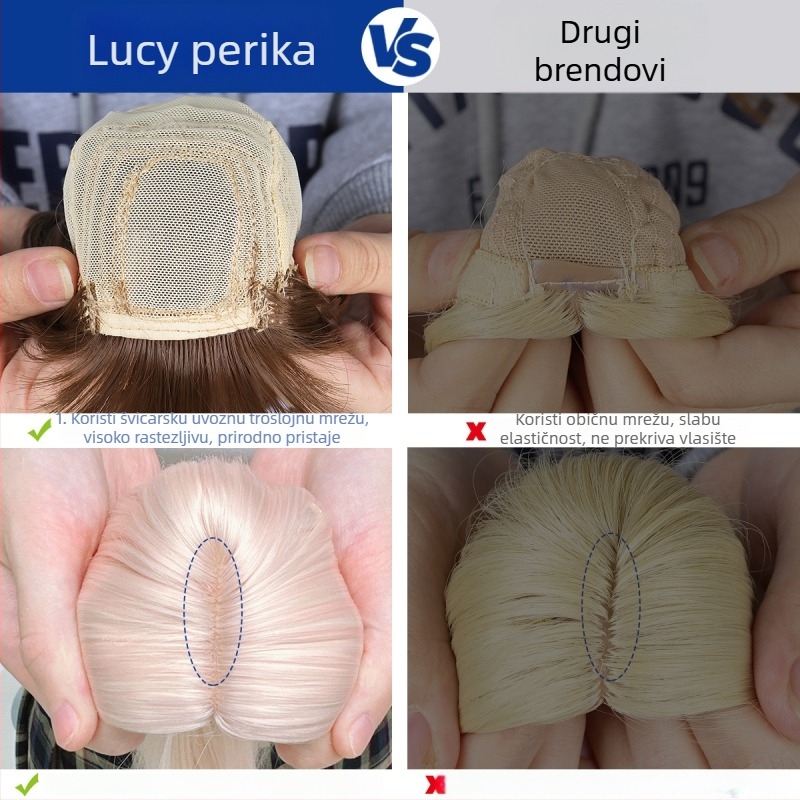 Lucy perika – duga kosa, otporna na toplinu, sintetička perika s rimskim kovrčama, sladak stil