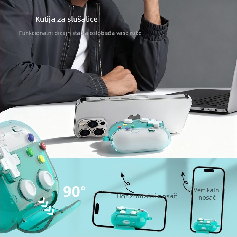 Etui za AirPods s držačem – prozirni TPU zaštitni kućište za Apple AirPods 4 i AirPods Pro 3