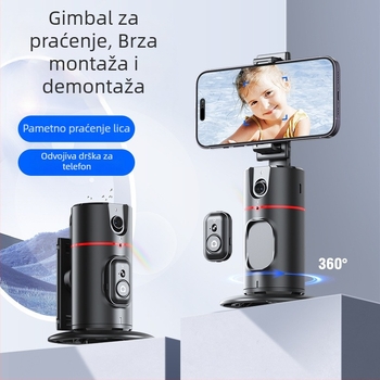Gimbal za mobitel s prepoznavanjem lica, 360° panoramsko praćenje, stoni držač, Bluetooth daljinski upravljač, stabilizacija slike