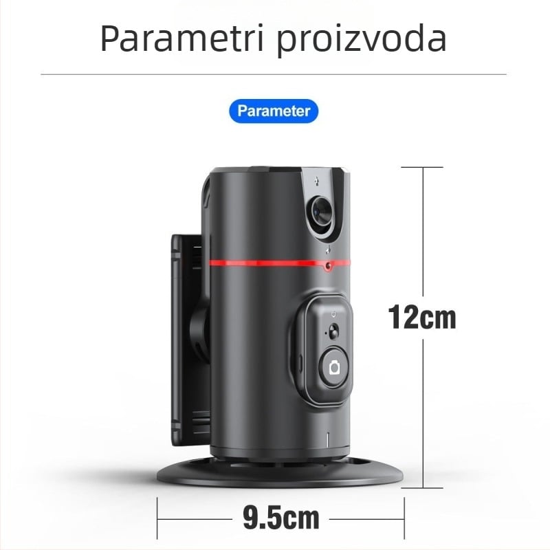 Gimbal za mobitel s prepoznavanjem lica, 360° panoramsko praćenje, stoni držač, Bluetooth daljinski upravljač, stabilizacija slike