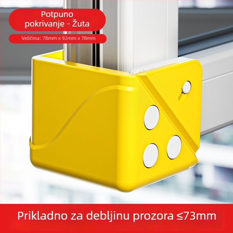 Aluminijski kutni zaštitnik za prozor - zaštita od udara, unutarnje otvaranje, zaštitni poklopac