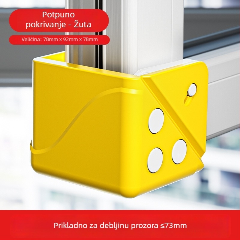 Aluminijski kutni zaštitnik za prozor - zaštita od udara, unutarnje otvaranje, zaštitni poklopac