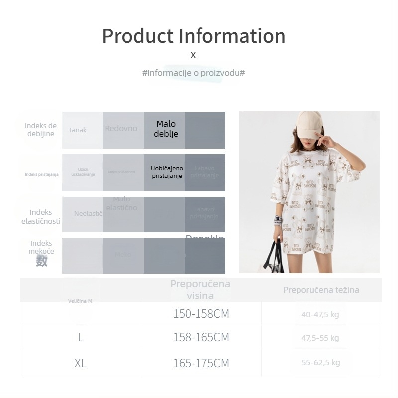 Ženski trodijelni kupaći kostim s motivom medvjeda, korejskog stila, s podstavljenim gornjim dijelom, milk silk tkanina s 92% elastana