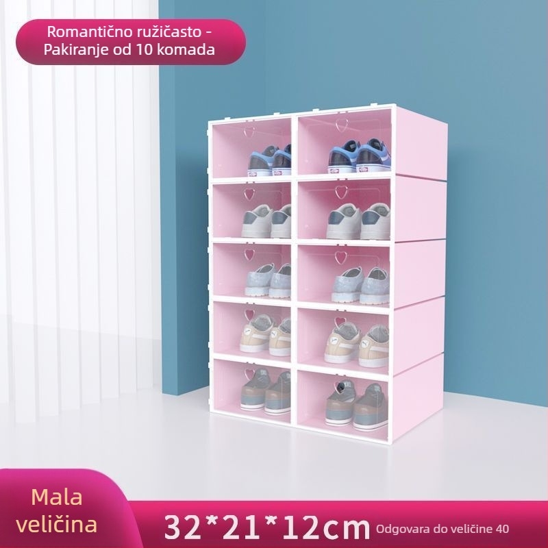 Kutija za cipele, set od 20 komada, prozirna plastika, višeslojni ormar za cipele, jednostavan i moderan dizajn, sa sjedištem