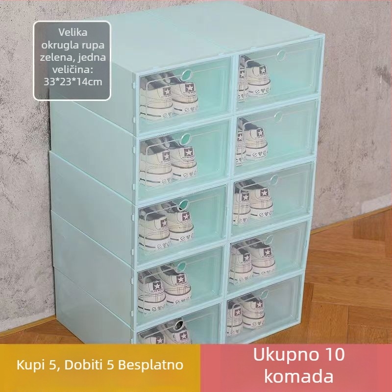 Kutija za cipele, set od 20 komada, prozirna plastika, višeslojni ormar za cipele, jednostavan i moderan dizajn, sa sjedištem