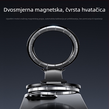 Magnetski držač za telefon s dvostrukim magnetom i proširivim prstenom, aluminijska legura, 2-u-1, MagSafe kompatibilno, otpornost na podrhtavanje