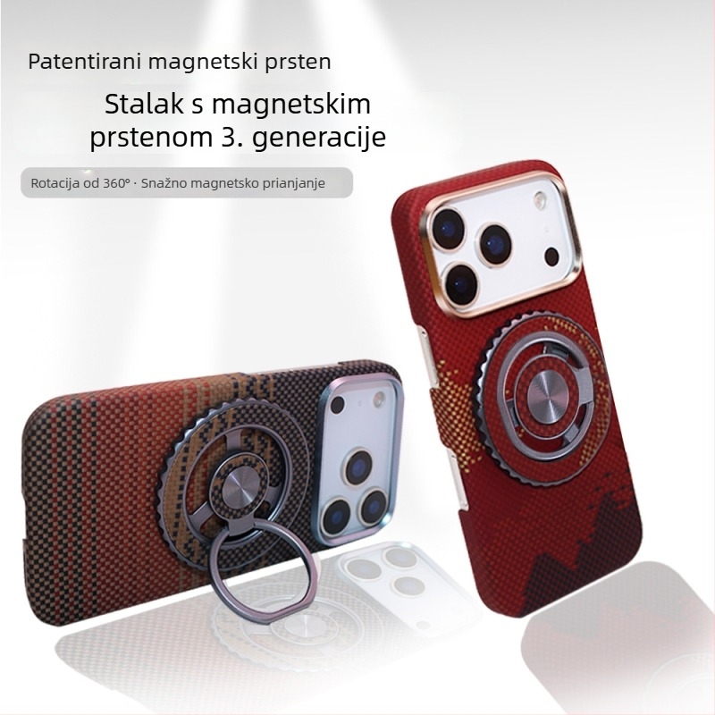 Magnetski držač za telefon s držačem prstena, kompatibilan s Apple, Huawei i Xiaomi, rotira 360°
