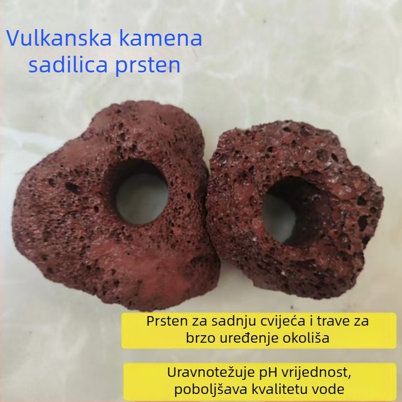 Akvareumski alat za uređenje krajolika od vulkanskog kamena, okruglog dizajna, za sadnju biljaka u akvariju; težina 5 kg.