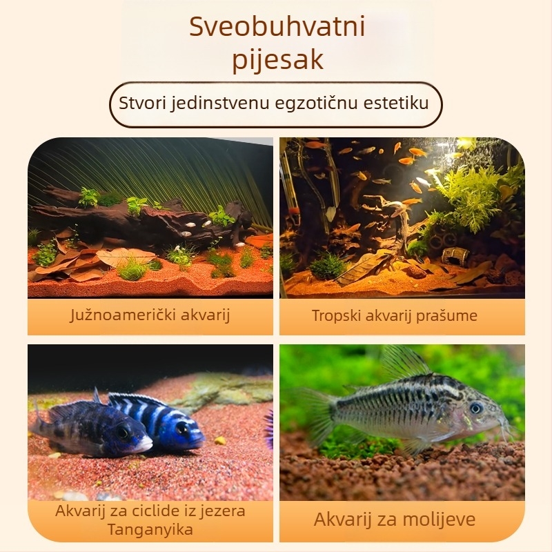 Pijesak za akvarij na dno, u stilu tropske kišne šume